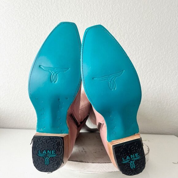 Lane LEXINGTON Over the Knee Womens Cowboy Boots 9 Blush Pink Western Cowgirl - Picture 10 of 13